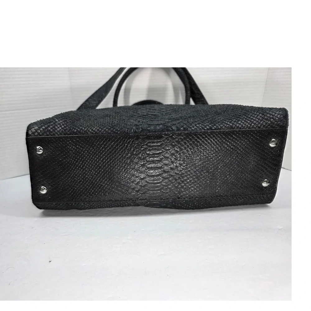 Michael Kors‎ Hamilton tote shoulder bag in black python-embossed leather